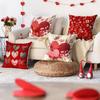 AVOIN colorlife Valentine's Day Love Heart Red Throw Pillow Covers, 18 x 18 Inch Flowers Leaves Anniversary Wedding Cushion Case Decoration for Sofa