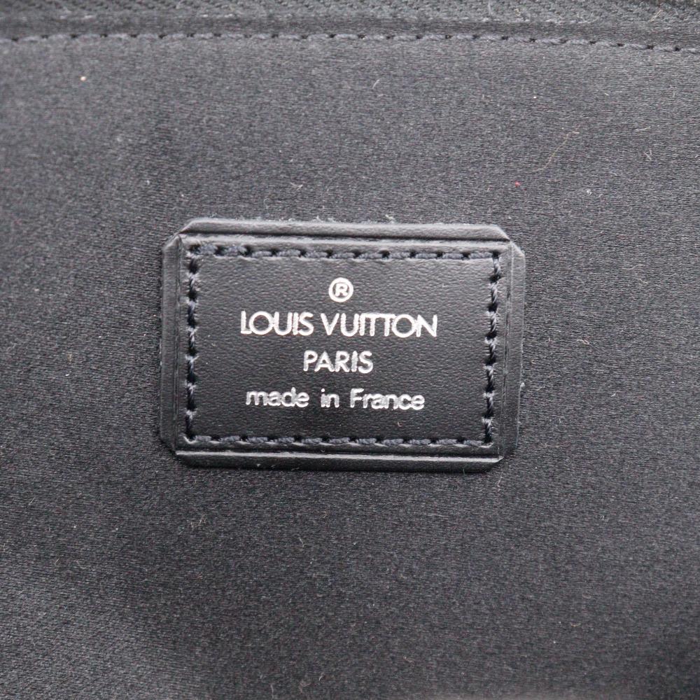 Louis Vuitton Little Alma Handbag M92146 Black Monogram Satin Women Used