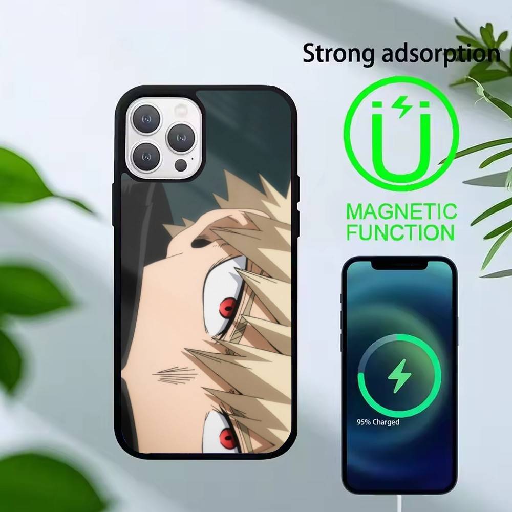 Katsuki Bakugo E-Hero Academia Phone Case For iPhone 17,16,15,14,13,Pro,Max,Plus,Magnetic For Magsafe Wireless Charging