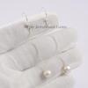 Sterling Silver Pearl Threader Earrings, Freshwater Pearl Dangle Earrings, Minimalist Bridal Jewelry, Elegant Pearl Drop Earrings