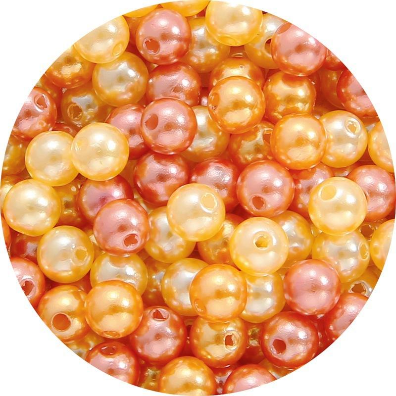 Color Abs Perforated Imitation Pearl Loose Beads Diy Hand-Woven Beaded Bracelet Homemade Jewelry Material