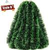Christmas Tinsel Garland Green Cane Ribbon Strip Shiny Wreath Xmas Tree Pendant Ornament Decor for Xmas Party Home Outdoor Decor