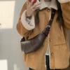 IELGY Retro Coffee Color Underarm Croissant Fashion All-Match Cross-Body Dumpling Bag