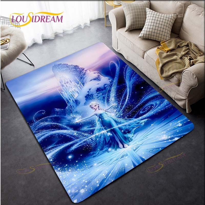 3D Printing Rug for Kitchen Doormat Bedroom Anime Frozen Carpets for Living Room Laundry Bathroom Non-slip Floor Mat