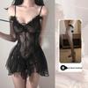 Plus Size Sheer Princess Nightgown - Sexy Fishnet Strappy Style for Small Chest