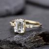 New Square Crystal Zircon Ring Sweet French Elegant Index Finger Ring Popular Jewelry