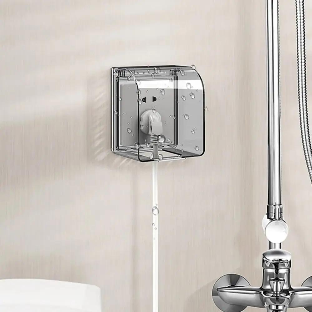 Self-Adhesive 86 Type Wall Socket Waterproof Box Prevent Electric Shock Antifouling Electric Plug Cover Safe Plastic