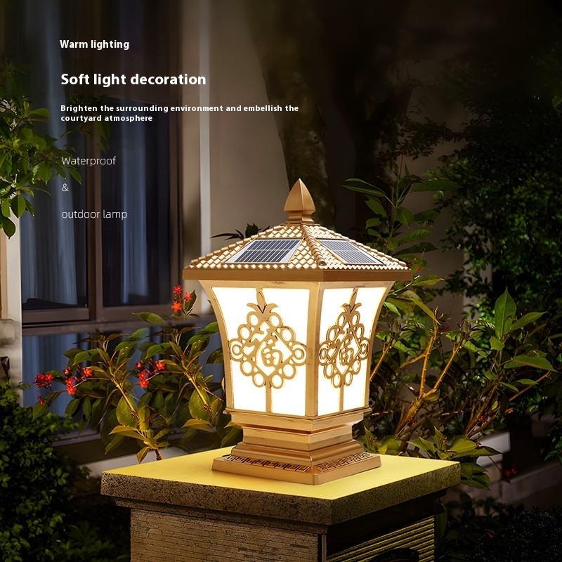 Solar Stigma Lamp Led Waterproof Outdoor Courtyard Doorstack Garden Fence Decor Villa Gate Pillar Wall Lamp Landscape