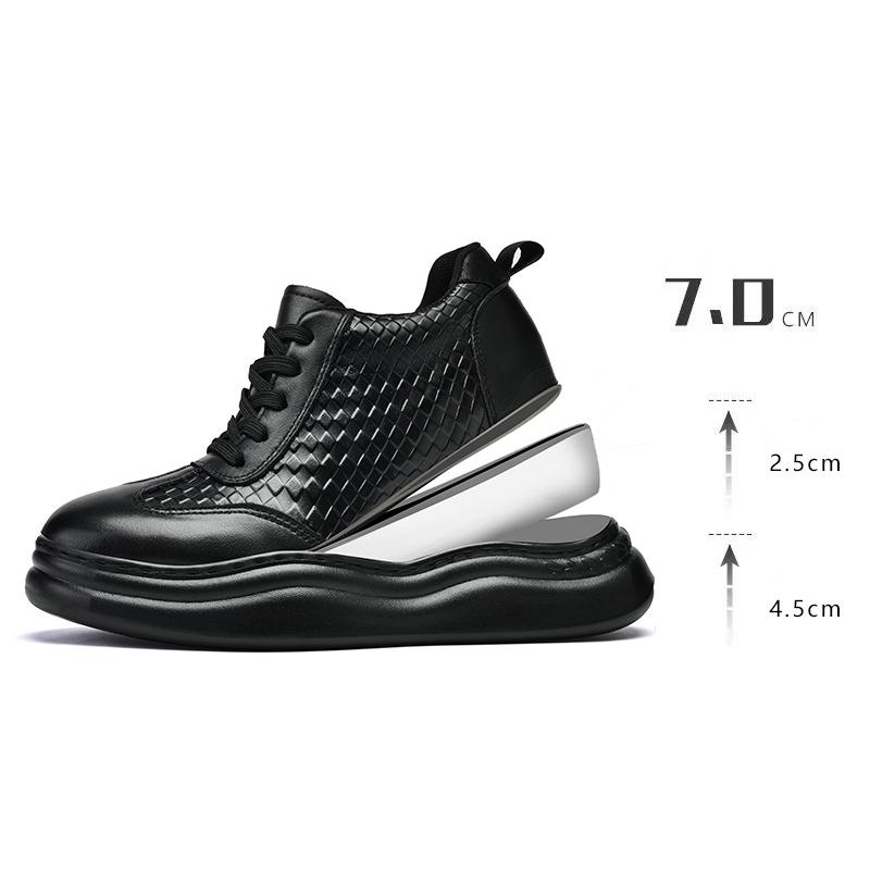 Adidași cu Înălțător Bărbați Pantofi cu Înălțător Branț pentru Creștere în Înălțime 7CM Alb Negru Pantofi Mai Înalți Bărbați Modă Casual Sport Mărimi Mari 38-45
