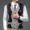 Hengyuanxiang Men's Thickened Wool Blend V-Neck Knit Vest