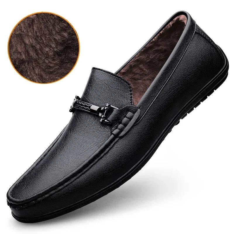 Fashion Luxury Mens Genuine Leather Shoes New Casual Shoes Men Blue Business Men Slip-on Shoes All-Match Loafers Handmade Driving Flats