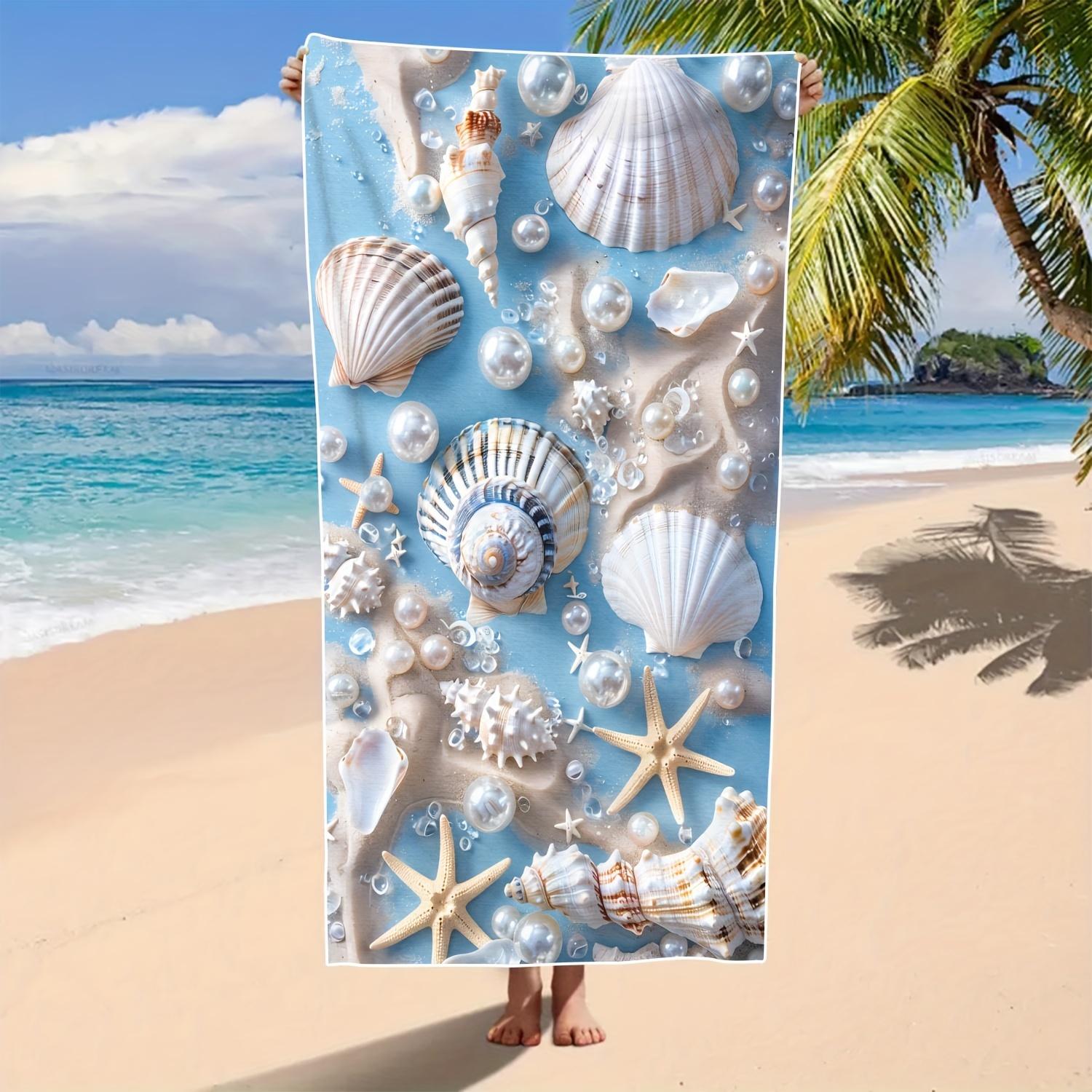 

Shell Conch Outdoor Rug Beach Towel, Super Absorbent for Sports Travel Swim Pool Yoga W40*H60(CM)