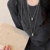 Trendy Minimalist Long Teardrop Charm Pendant Necklace for Women Autumn Winter Sweater Chain Fashion Y2K Accessory Jewelry Gift