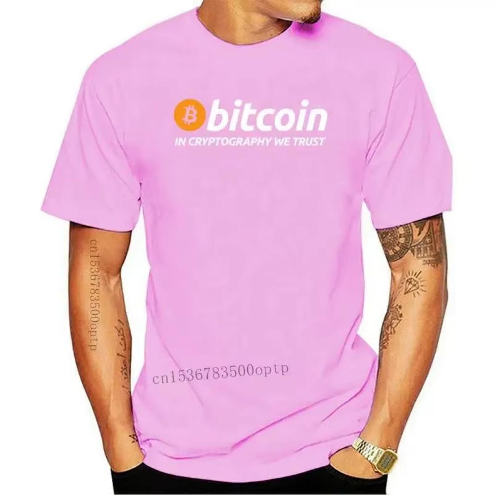 New Bitcoin In Cryptography We Trust T Shirt Summer 2021 Homme Interesting Creative T Shirts Trendy Crew Neck 2021 Novelty
