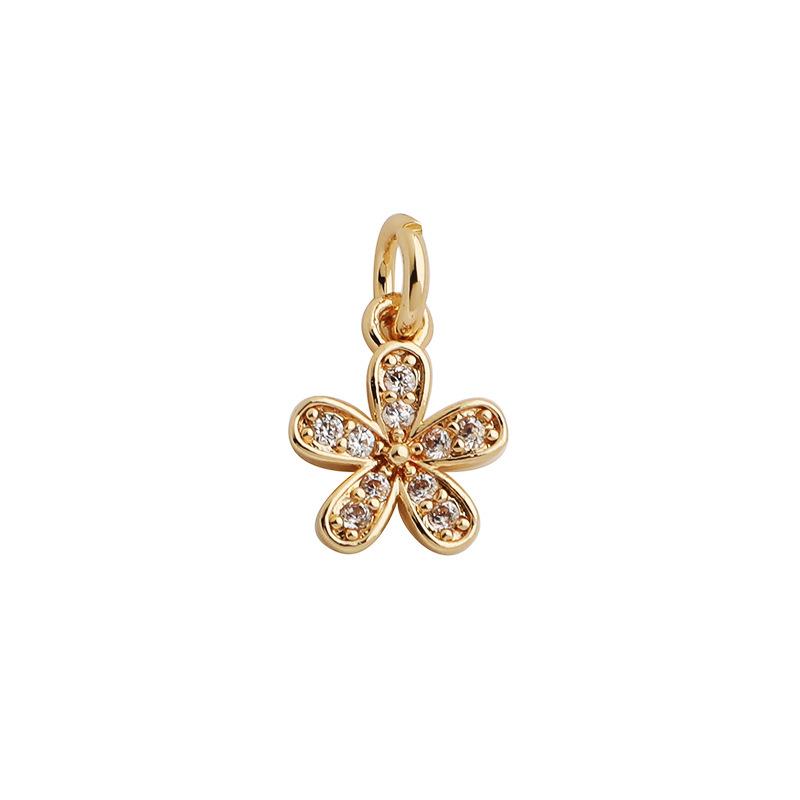14K Gold Filled Zirkon Blumenanhänger Ohrringe mit Sonnenblumen-Kettenquasten