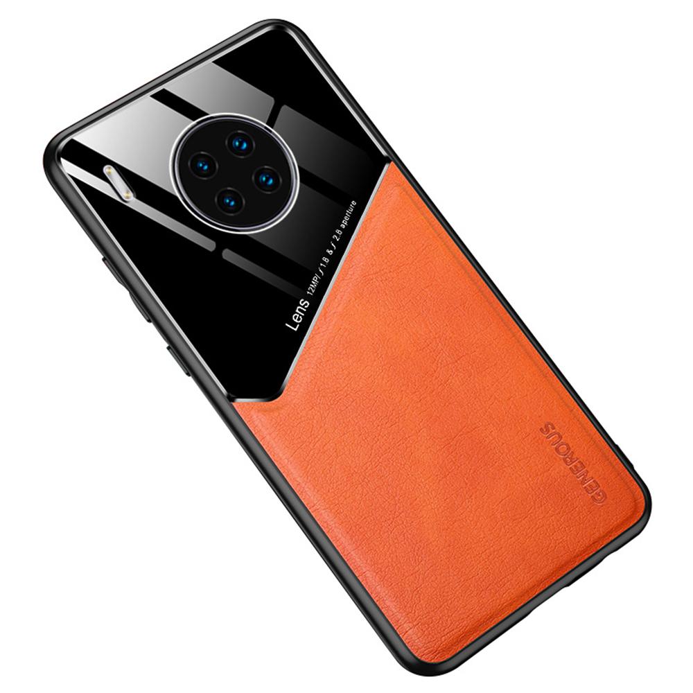

Shockproof Anti-Drop Case for Huawei Y9a TPU+PC+PU Leather Slim Phone Cover Support Magnetic Car Mount Orange