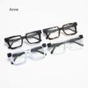 Trendy Color Block Square Myopia Glasses Light Sensitive Photochromic Lenses Anti-Blue Light Prescription Eyeglasses Unisex