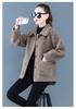 Damen Plus Size Lammwoll-Fleecejacke - Frühling/Herbst Lockerer Sitz Pelzoberteil