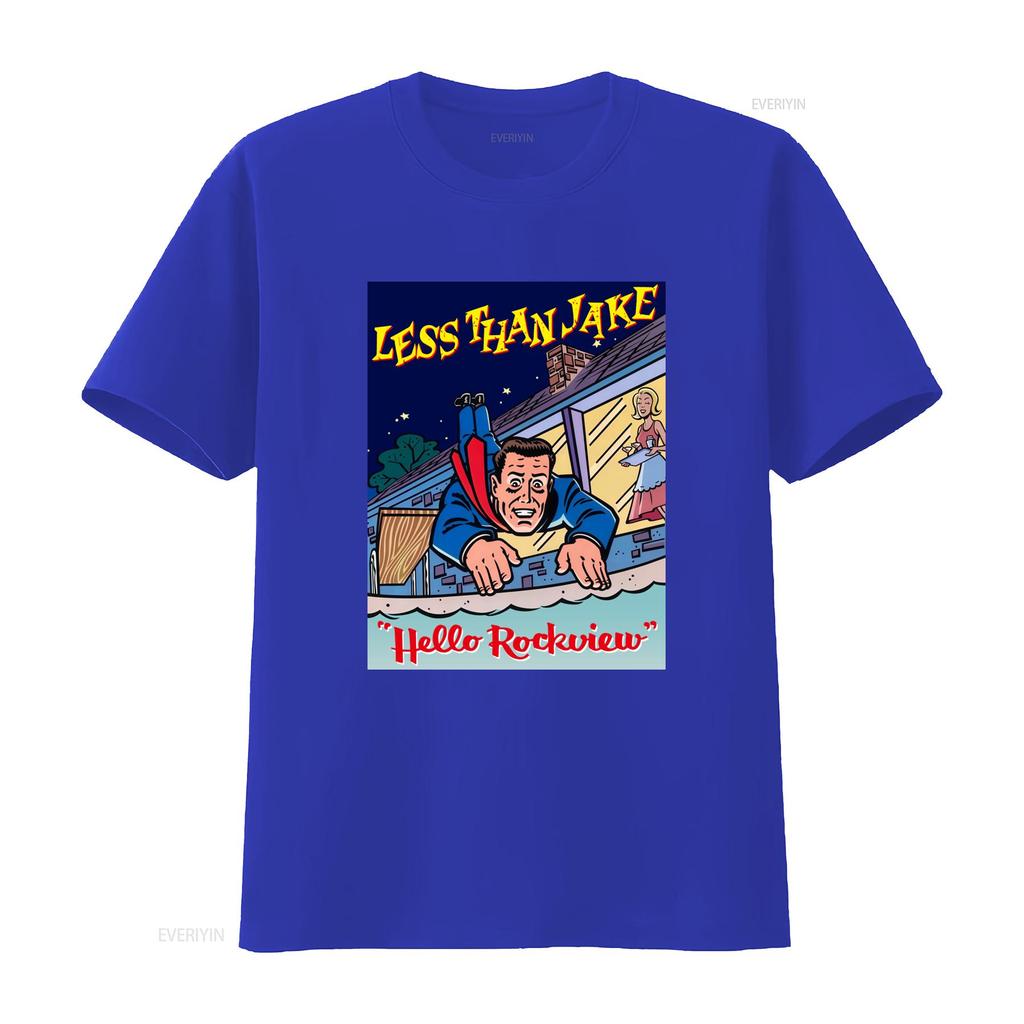 Less Than Jake Hello Rockview Cover Art T Shirt for Men and Women Sizes S 5XL Retro Comedy Design Vintage Washed Soft Graphic
