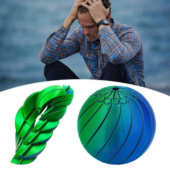 3D Printed Fidget Ball Toy Sensory Spinner Gear Sphere Fidget Toy with Liquid Flow Effect Twistable Desk Toy for Office Home Anxiety Stress Relief
