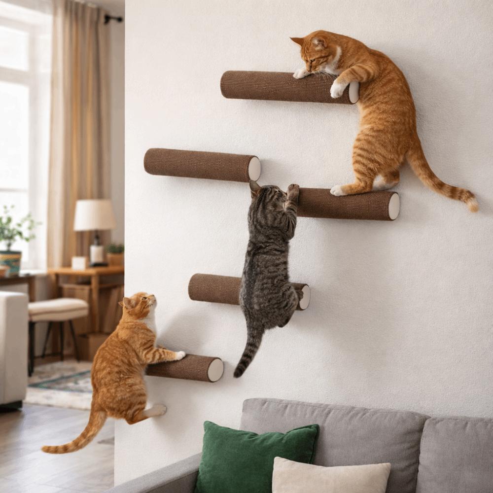Wandmontiertes Kratzbrett für Katzen Selbstklebender Kratzstab für Katzen Haustiermöbel Spielen im Innenbereich
