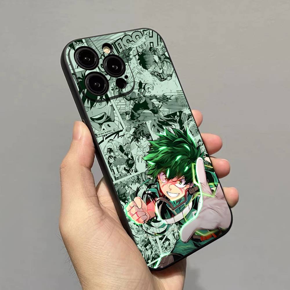 My H-Hero Academia D-Deku Phone Case For IPhone 17 16 15 14 13 12 11 Pro Max Plus Mini Soft Black Cover