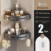 No-Drill Rubber Bathroom Corner Storage Shelf