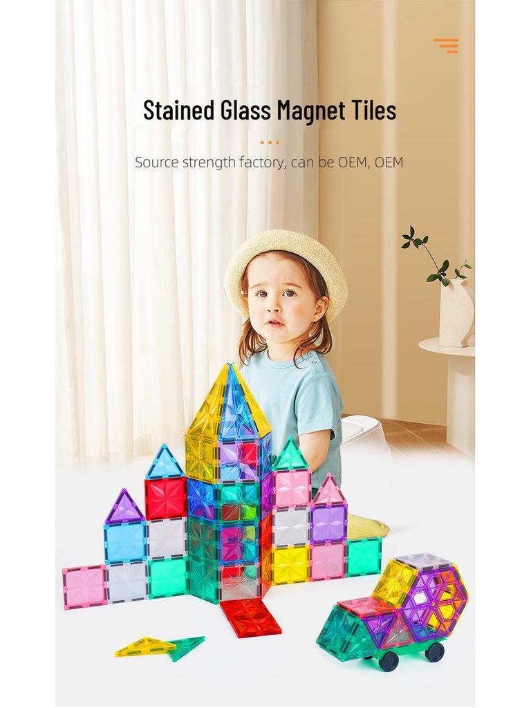 Multicolor Magnet Track Building Blocks for Kids: Educational Assembly Toys for Boys and Girls