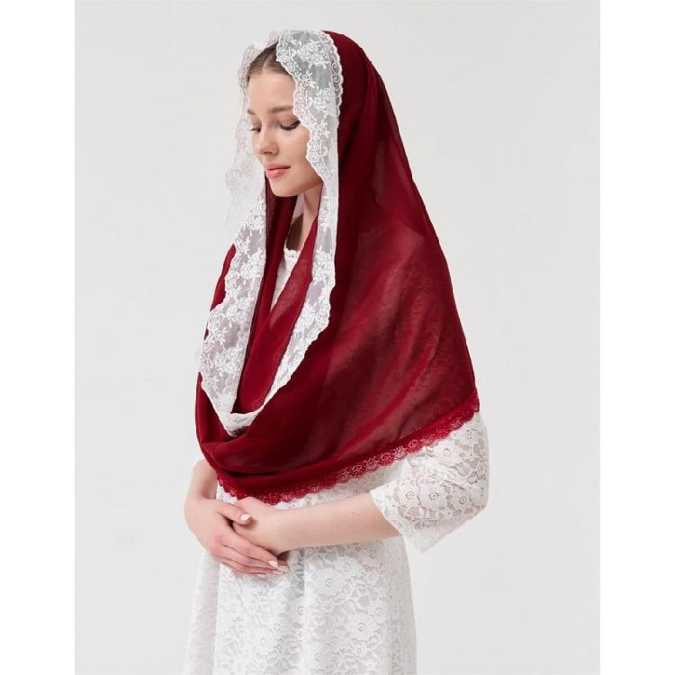 Skin Friendly Lace Headcover Communion Headcover Veil Religious Event Veil for Bridal Event, and Daily Fashion