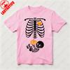 Halloween Skeleton Baby Rib Cage Tshirt Funny Maternity Pregnant Pumpkin TShirt Women Halloween Casual Tee Unique Design Tops