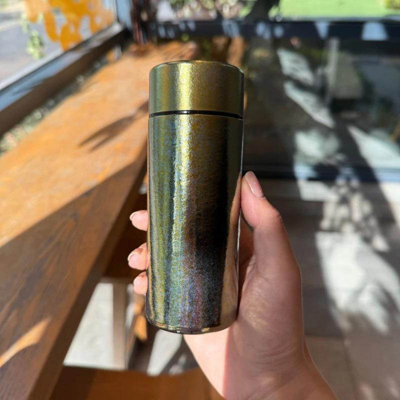 200ml Mini Titanium Thermal Water Bottle With Lid Portable Pocket Cup Double Wall Cold Hot Insulated Cups Drink Coffee Thermos