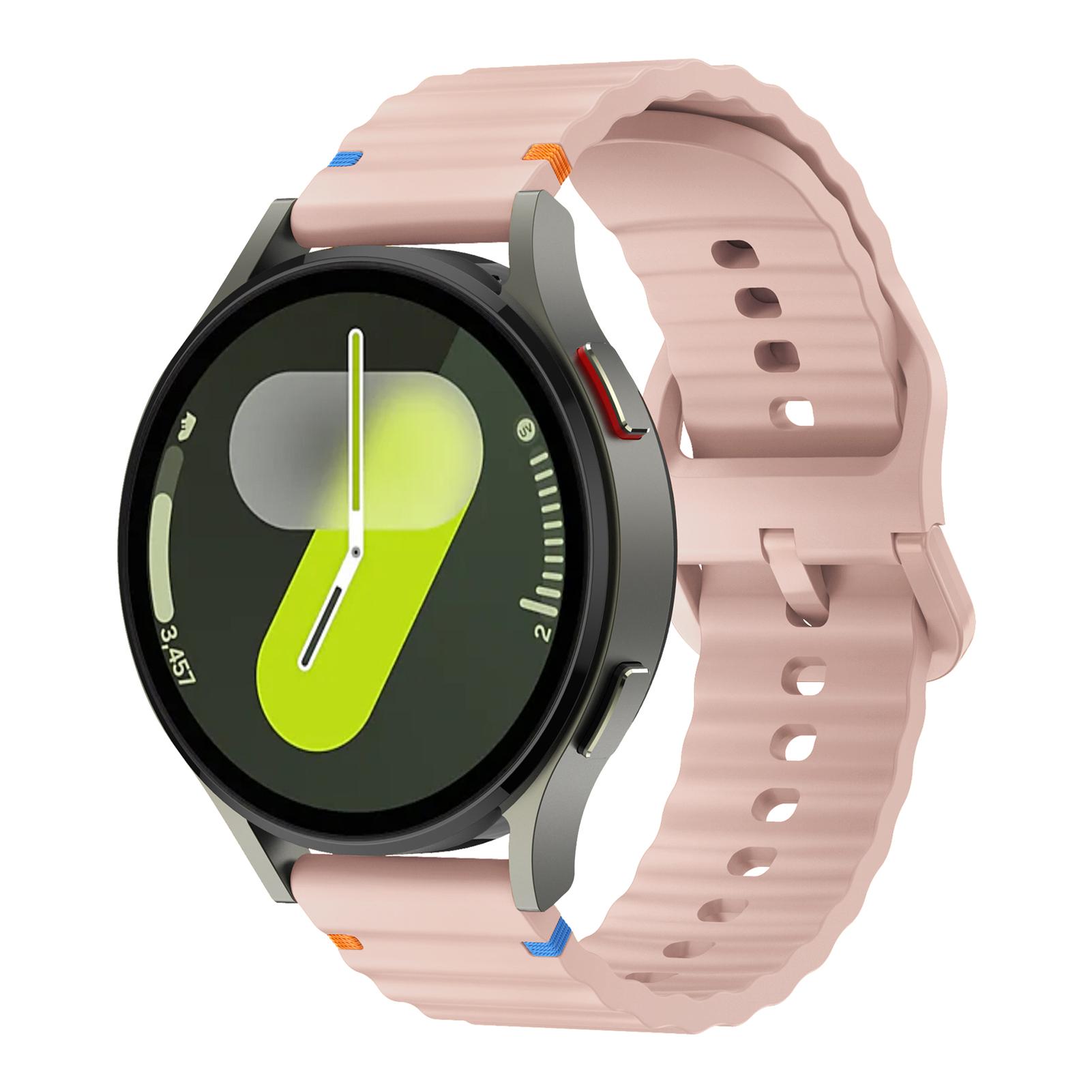 

Силиконовый Ремешок Для Galaxy Watch 7/FE/5/pro/6/4/Classic/3/Active 2/Gear s3 20мм 22мм Браслет Часов Ремешки Huawei watch GT/5/4/3/6 Galaxy Watch Active2 розовый