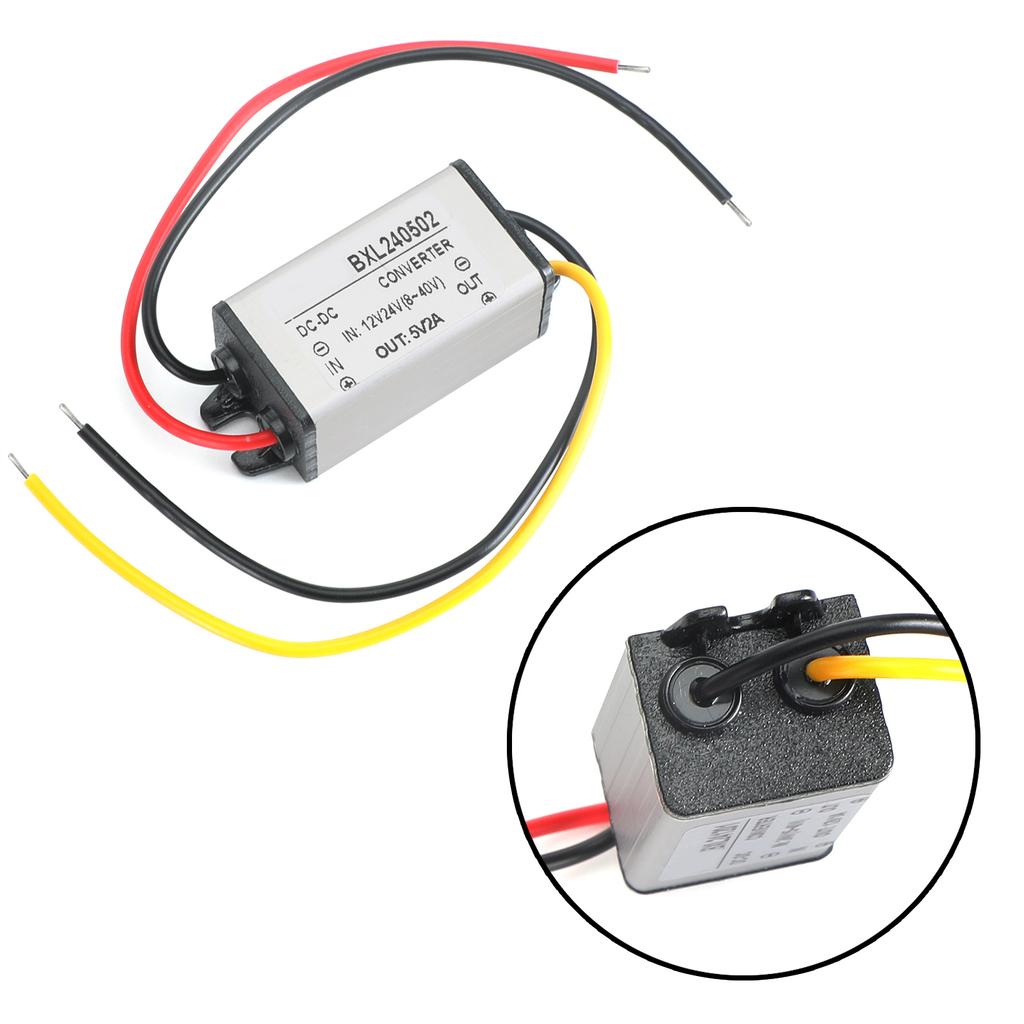 12V/24V to 5V 2A 10W Waterproof Converter Step Down Volt Module Power Supply
