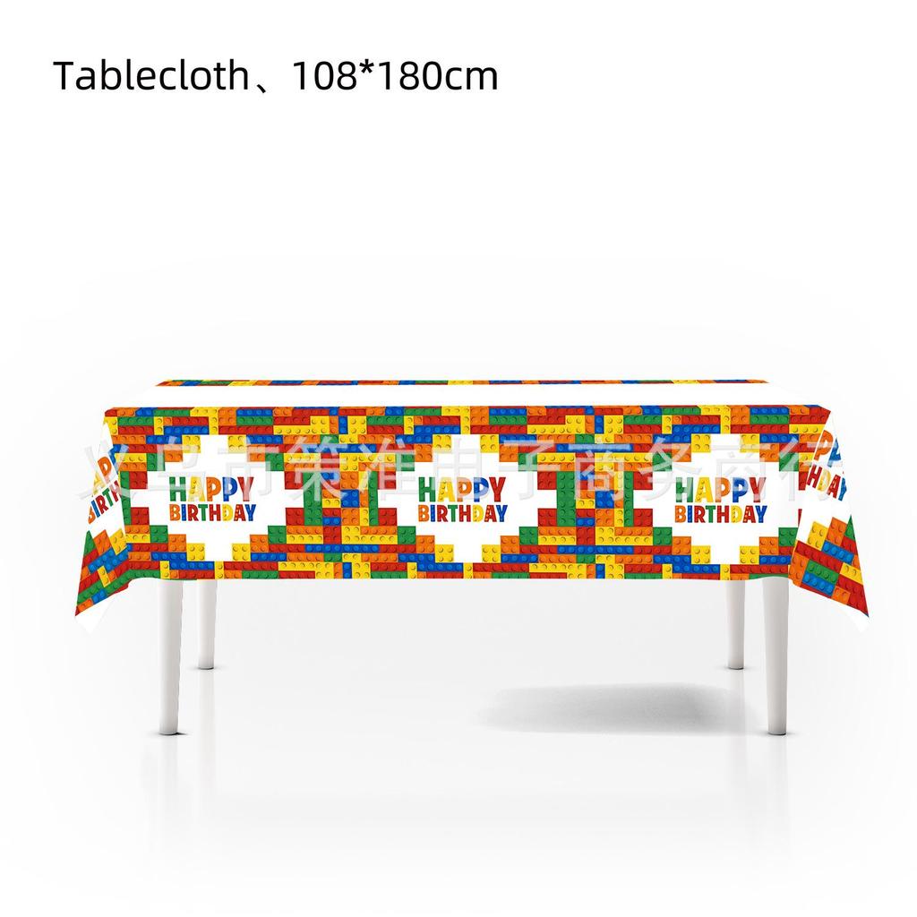 LEGO Thema Kindergeburtstag Party Geschirr Set - Teller, Servietten, Tischdecke