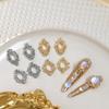 5Pcs Nail Accessory Metal Diamond Holder Retro Light Luxury Three-Dimensional Gold Silver Nail Drill Alloy Base Decoration