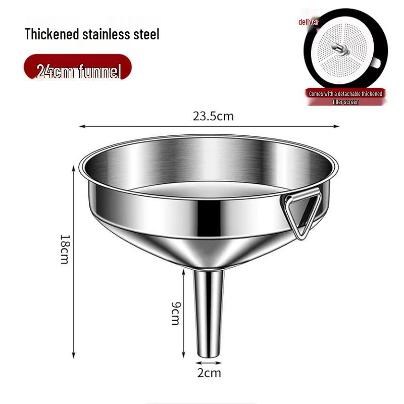 304 Stainless Steel Food Grade Funnel with Strainer