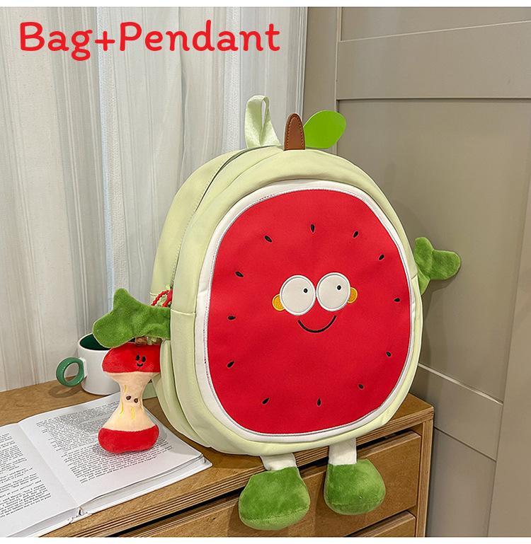 Backpack For Kids With Nylon And Fruit Pattern For School And Daily Use