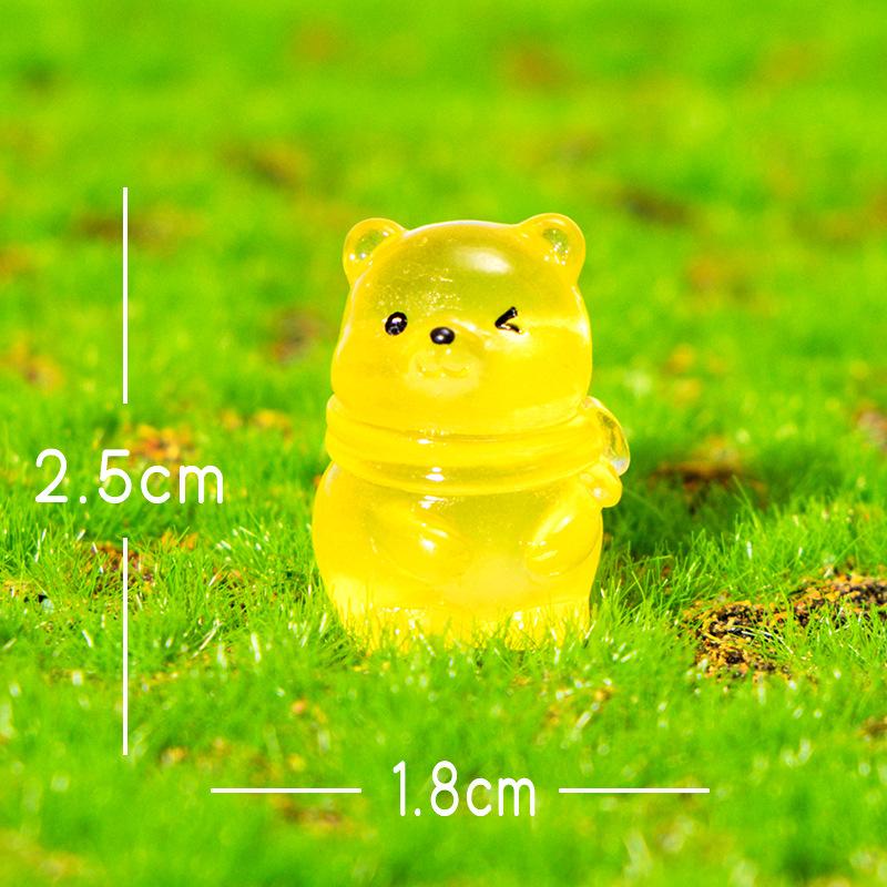 Cute Luminous Little Bear Home Garden Landscaping Resin Craft Decorative Ornaments