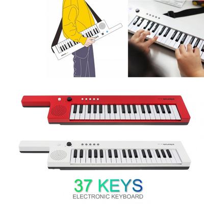 Rechargeable 37 Keys Guitar Electronic Organ Mini Key Board Children Piano with Shoulder Strap and Microphone