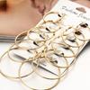 6pair/set Punk Big Smooth Circle Round Hoop Earrings Exaggerate Big Women Trendy Large Hoop Earrings Brand Loop Earrings Jewelry