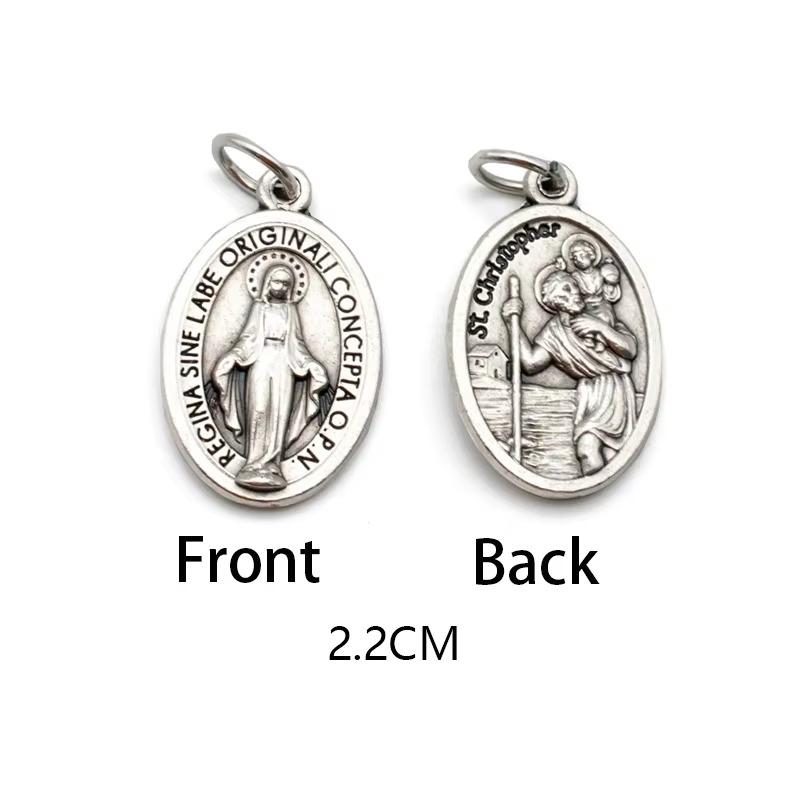 

Двусторонние металлические подвески, ожерелья, браслеты, аксессуары своими руками, большая овальная святая медаль, кулон для любой цепи или ожерелья, христианские украшения style 13