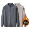 Men's High Neck Half-Zip Fleece Sweater – Trendy, Thick Knitwear for Autumn & Winter