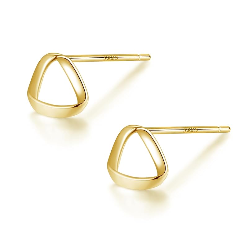 

earrings silver 925 Silver925 Compatible with metal allergies cool triangle triangle Smaller small inconspicuous delicate simple Modest pink gold