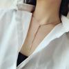 Korean Rose Gold Triangle Tassel Clavicle Necklace with Pull-out Chain