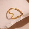 E. B. Belle Minimalist Wavy Stainless steel Women's Ring PVD Plated Fashionable Finger Jewelry Gift