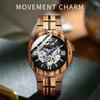 Fashion Casual Mechanical Watch Men Top Brand Luxury Natural Wooden Automatic Skeleton Steampunk Wristwatch