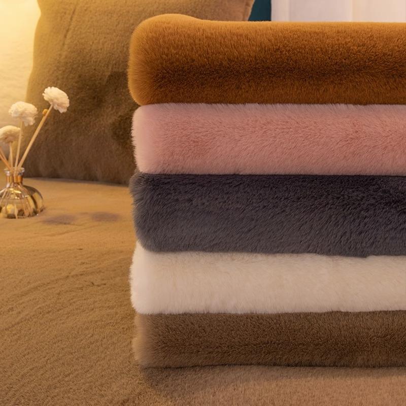 Rabbit Plush Sofa Cushion Winter Light Luxury Modern Simple Non-Slip High-End Thickening Cushion Leather Sofa Cover Cover Cloth
