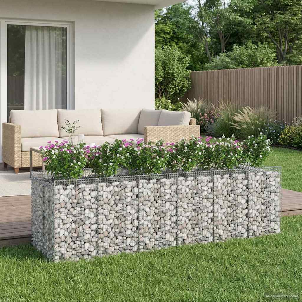Gabion Raised Bed Set 3 Pcs Silver
