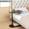 Adjustable C-Shaped Side Table with Swivel Top - Multi-Height End Table for Couch, Bed, Bathtub & Living Room