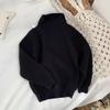 Ready Stock: Korean Kids' Half-High Collar Solid Color Knitted Pullover for Boys & Girls - Spring/Autumn